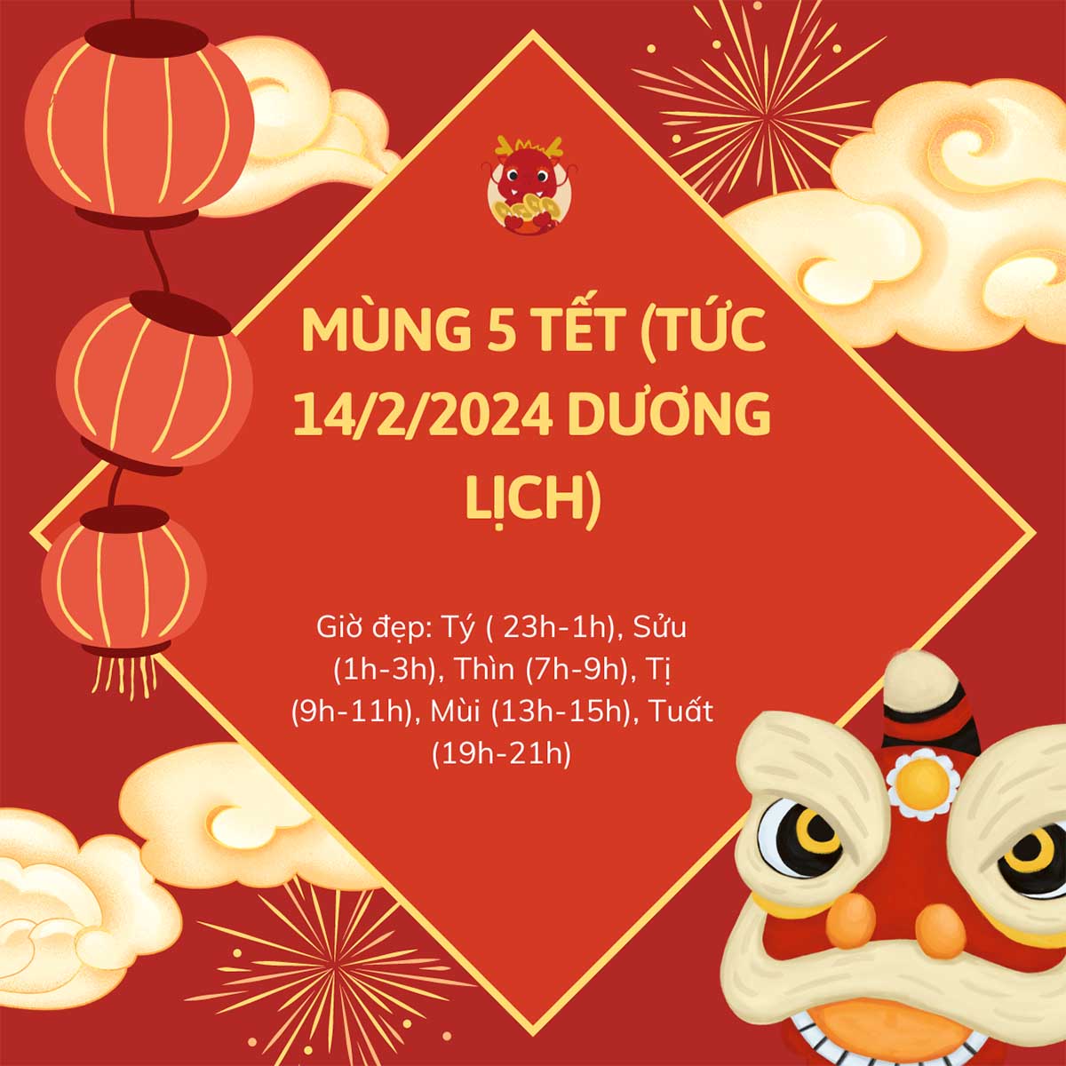 Mùng 5 Tết (tức 14/2/2024 dương lịch)